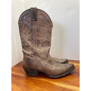 Sonora double H distressed snip toe western boot 6.5